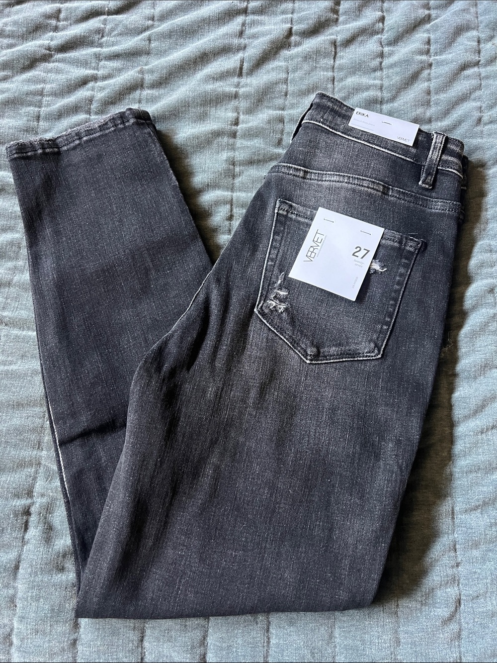 Women’s Moms Black Gray Jeans - Size 27